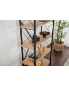 Librería Siena roble/negro - 90x180x34 cm