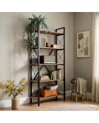 Librería Siena de pino atlántico/negro - 90x180x34 cm