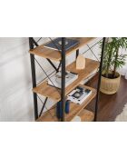 Librería Siena de pino atlántico/negro - 90x180x34 cm