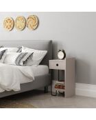 Sirius Right nachtkastje lamp mokka - 32x61x30 cm