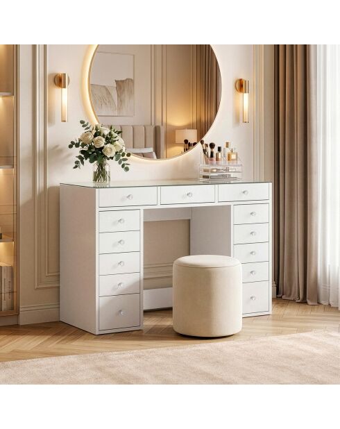 Witte kaptafel Lucia - 120x79,8x44,5 cm