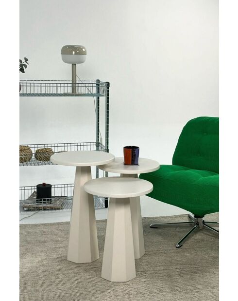 Set tavolino Lilyum (57+52+47) crema