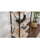 Librería Siena travertino/negro - 90x180x34 cm