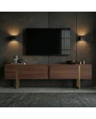 Porta TV Onera Milano noce/oro - 180x50x30 cm