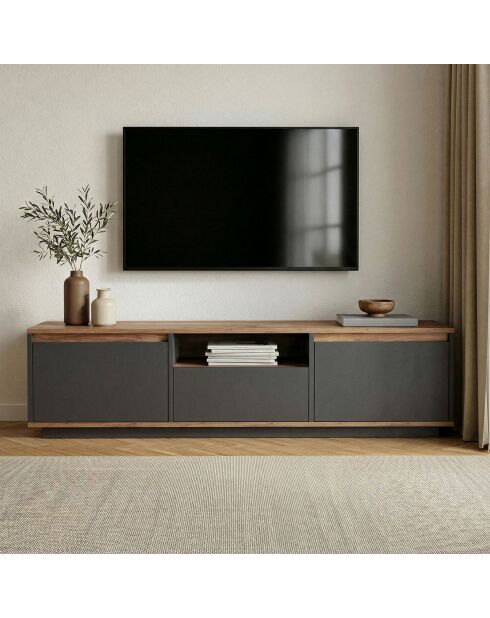 Tv-meubel Sentinel, antraciet/Atlantic Pine, 160x42x30 cm