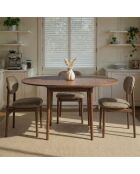 Viona uitschuifbare eettafel barok walnoot - 100x75x100 cm