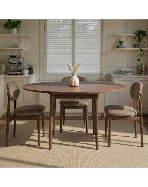 Viona uitschuifbare eettafel barok walnoot - 100x75x100 cm