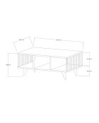 Table basse Bert blanche - 90x40x60 cm