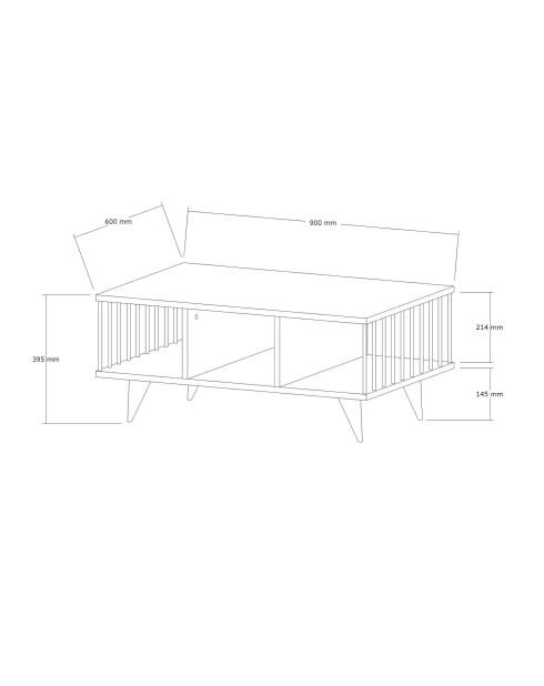 Table basse Bert blanche - 90x40x60 cm