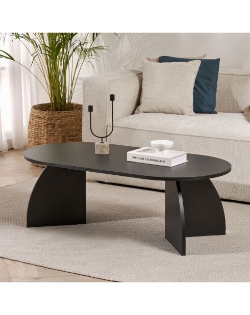 Melina salontafel zwart hout - 120x40x60 cm