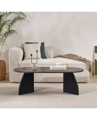 Melina salontafel zwart hout - 120x40x60 cm