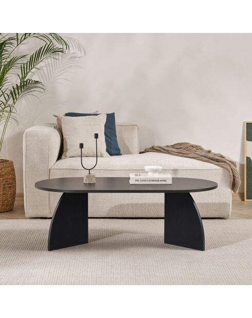 Melina salontafel zwart hout - 120x40x60 cm