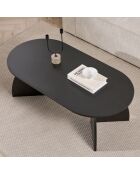 Melina salontafel zwart hout - 120x40x60 cm