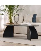 Melina salontafel zwart hout - 120x40x60 cm