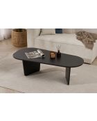 Ovalis Couchtisch aus schwarzem Holz - 130x40x65 cm