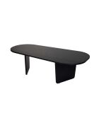 Ovalis Couchtisch aus schwarzem Holz - 130x40x65 cm