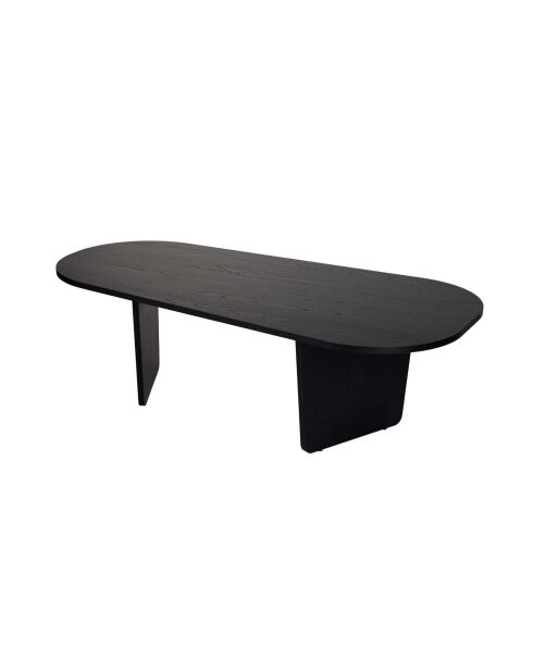 Ovalis Couchtisch aus schwarzem Holz - 130x40x65 cm