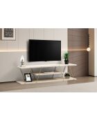 Porta TV Canaz in travertino/oro - 120x33x30 cm