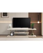 Porta TV Canaz in travertino/oro - 120x33x30 cm