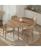 Table à manger extensible Viona chêne du caucase - 100x75x100 cm