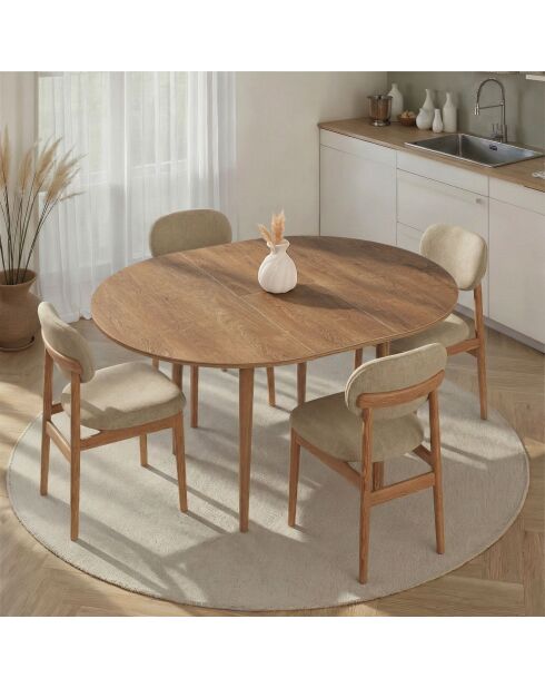 Table à manger extensible Viona chêne du caucase - 100x75x100 cm