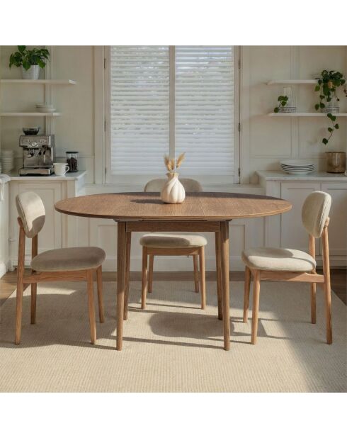 Table à manger extensible Viona chêne du caucase - 100x75x100 cm
