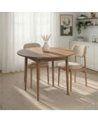 Table à manger extensible Viona chêne du caucase - 100x75x100 cm