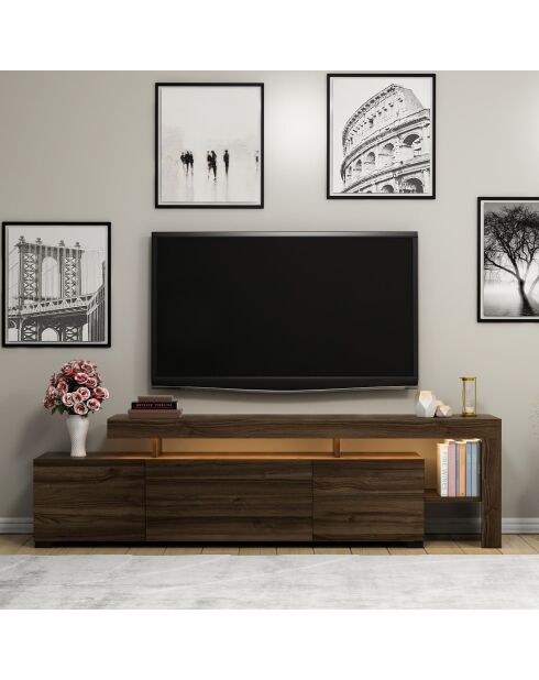 Beliz TV-Ständer aus Nussbaumholz - 192x53x37 cm
