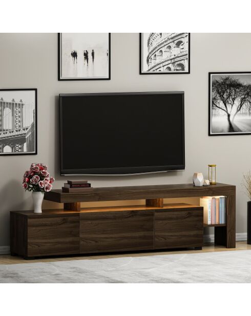 Beliz TV-Ständer aus Nussbaumholz - 192x53x37 cm