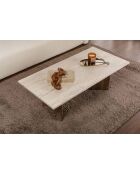 Sabin salontafel travertijn/walnoot Venezia - 119x40x60 cm