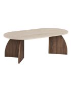 Salontafel Melina in travertijn/walnoot Venezia - 120x40x60 cm