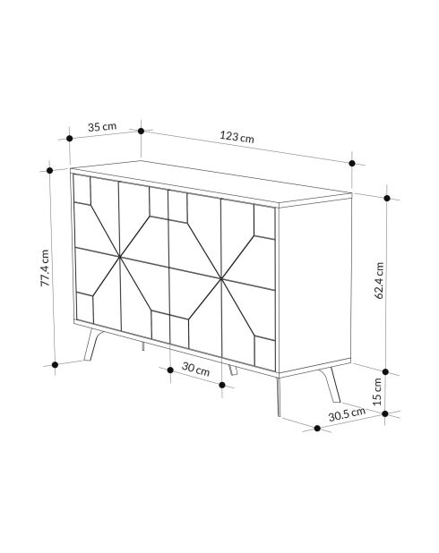 Consola Dune blanca - 123x62,4x35 cm
