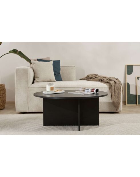 Soleil Couchtisch aus schwarzem Holz - 90x40x90 cm