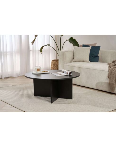 Soleil Couchtisch aus schwarzem Holz - 90x40x90 cm