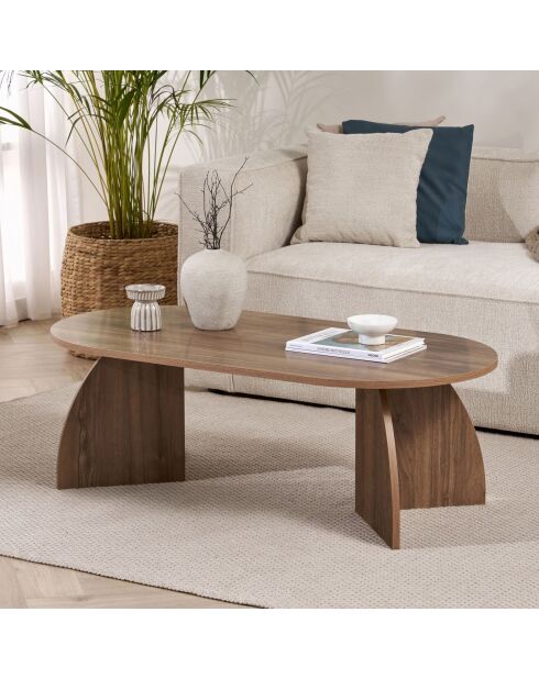 Melina Venezia notenhouten salontafel - 120x40x60 cm