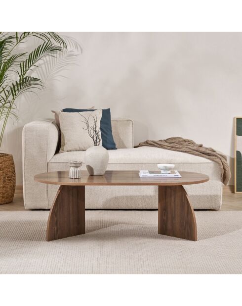 Melina Venezia notenhouten salontafel - 120x40x60 cm
