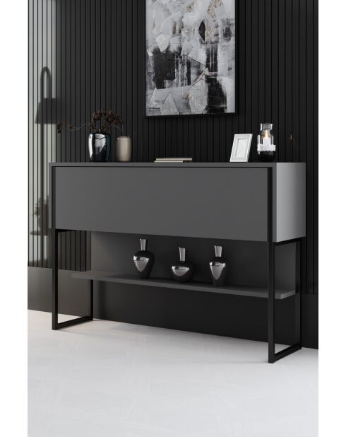 Luxe zwart/antraciet dressoir - 120x80x30 cm