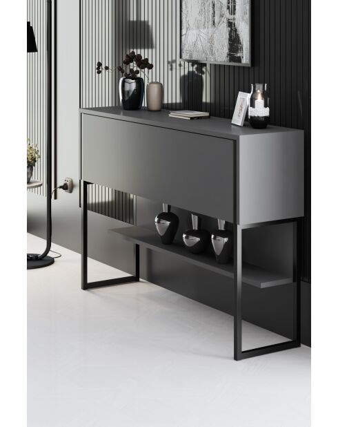 Luxe zwart/antraciet dressoir - 120x80x30 cm