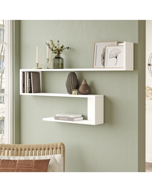 Étagère murale Wl10-W blanche - 120x71.4x14.5 cm