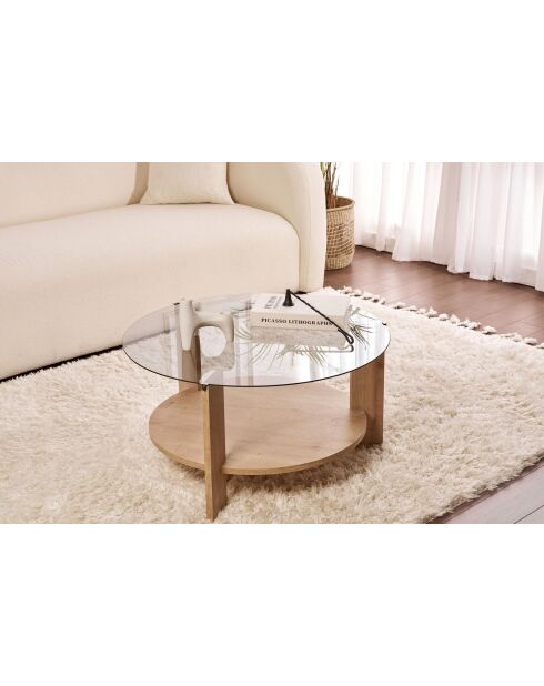 Clara Couchtisch Saphir/Raucheiche - 75x40x75 cm
