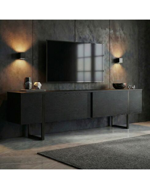 Onera TV-Ständer schwarz/schwarzes Holz - 180x50x30 cm
