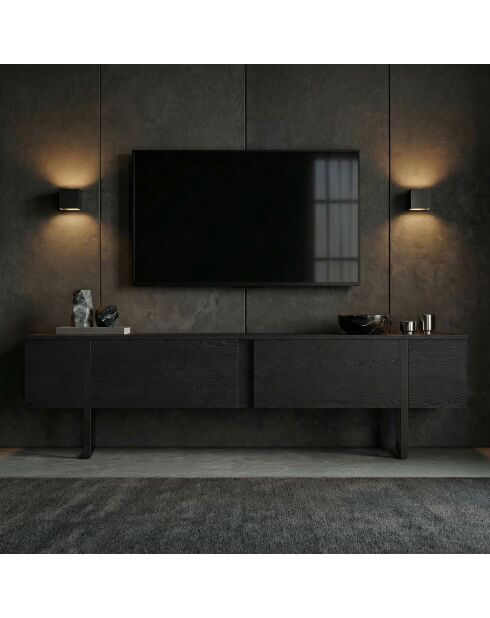 Onera TV-Ständer schwarz/schwarzes Holz - 180x50x30 cm
