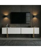 Soporte TV Onera blanco/dorado - 180x50x30 cm