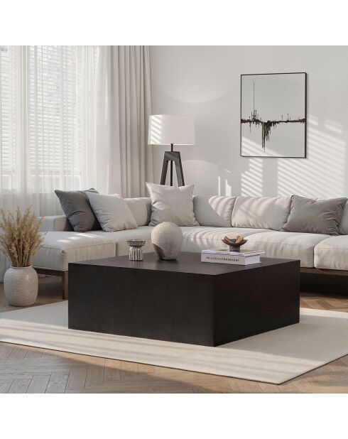 Prizma Couchtisch aus schwarzem Holz - 90x35x90 cm