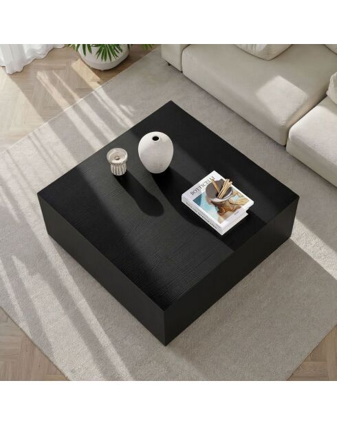 Prizma Couchtisch aus schwarzem Holz - 90x35x90 cm