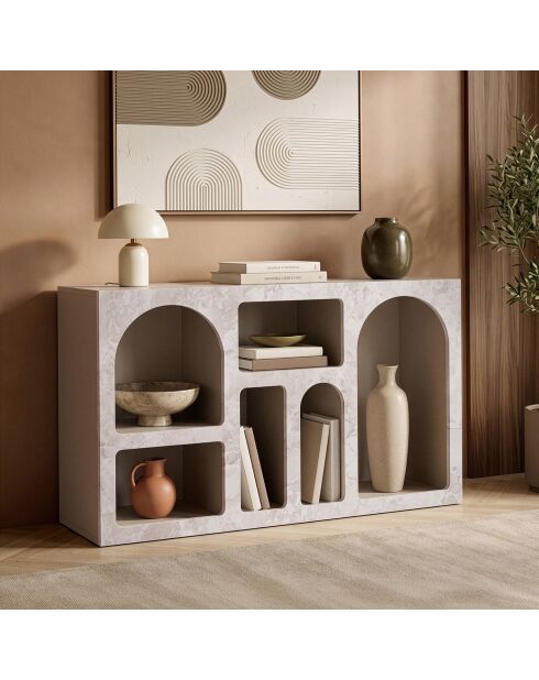 Consolle Vian 120 in travertino/arenaria - 120x74x37 cm