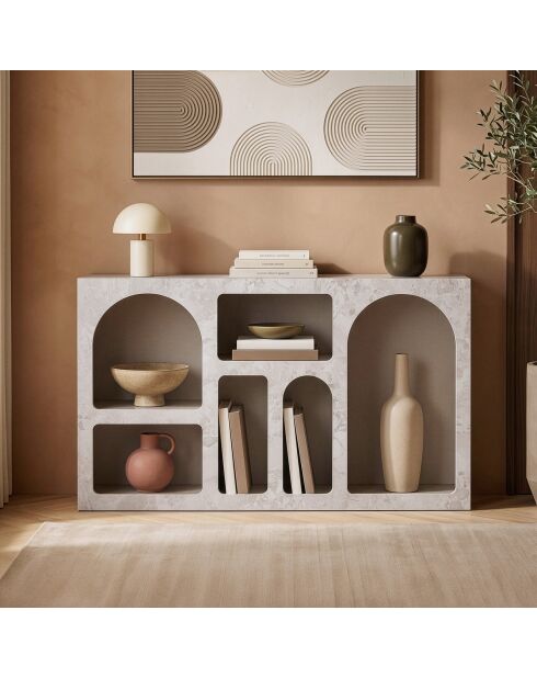 Consolle Vian 120 in travertino/arenaria - 120x74x37 cm
