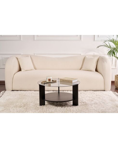 Clara Couchtisch schwarz/Rauchholz - 75x40x75 cm