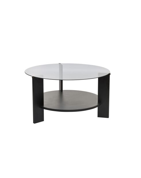 Tavolino Clara nero/legno fumé - 75x40x75 cm
