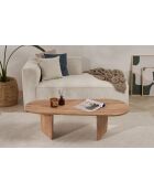 Couchtisch Ovalis aus Atlantikkiefer - 130x40x65 cm